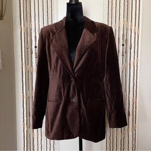 Laura Scott Brown Velvet Women's Blazer Size 14